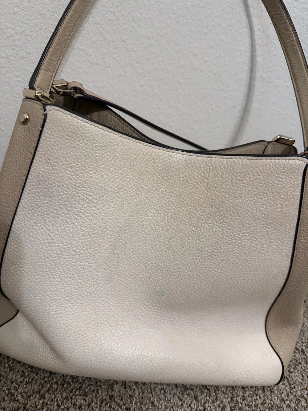 Kate Spade Cream Pebbled Leather Shoulder Bag